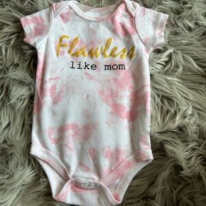 Flawless Like Mom Pink and White Onesie 6M